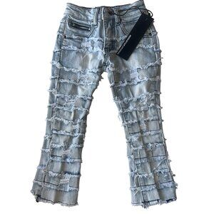 Boys Rockstar Original 2T Blue Sten Stacked Flare Jeans Distressed Denim